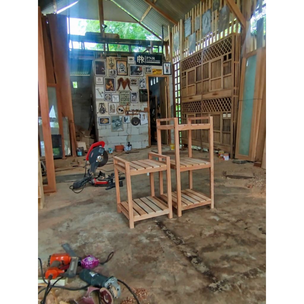 RAK KAYU RICE COOKER, RAK GALON, RAK MEJIKOM, MULTIFUNGSI