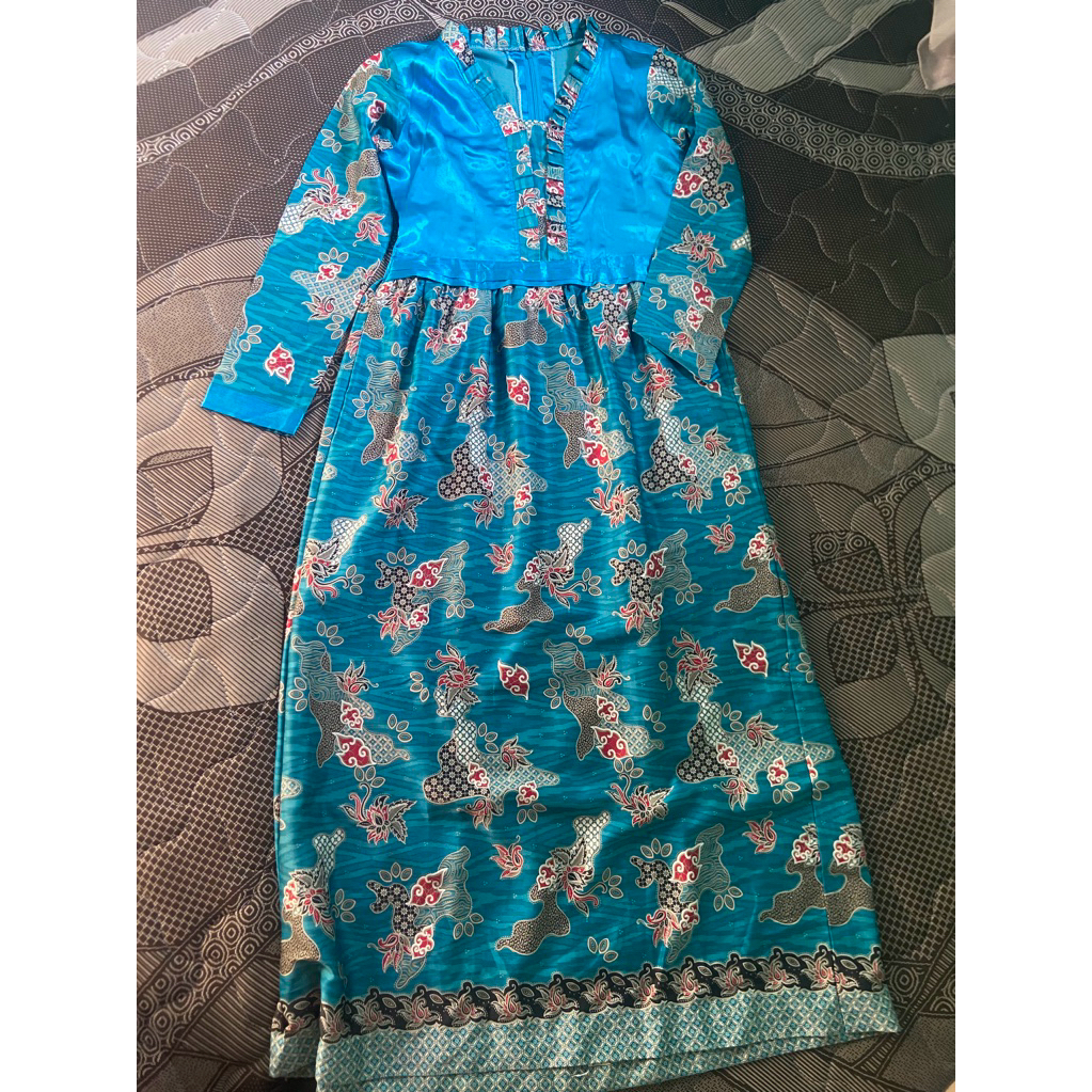 Dress batik bahan licin premium super mewah