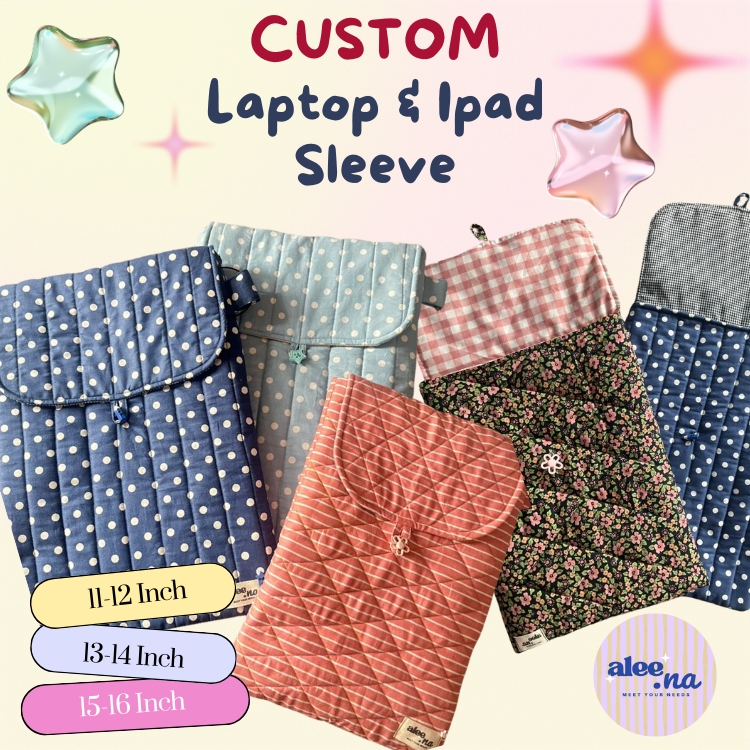 CUSTOM Laptop Ipad Sleeve Cover | Tas Laptop 11,13,14,15,16 Inch , Ukuran custom, Chat Motif (pilih)