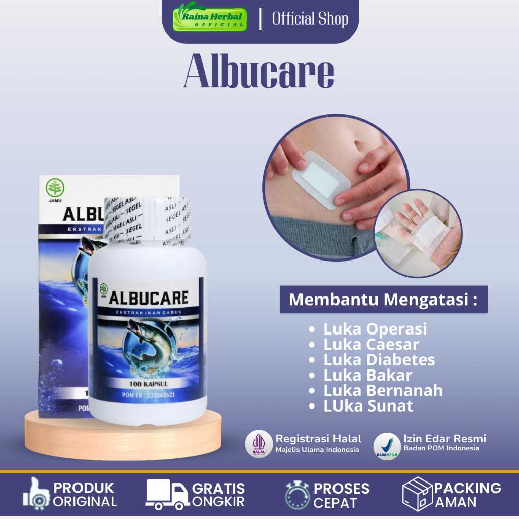 Albucare Premium Albumin Terlaris - Pengering Penyembuhan Luka Diabetes / Pasca Operasi / Melahirkan