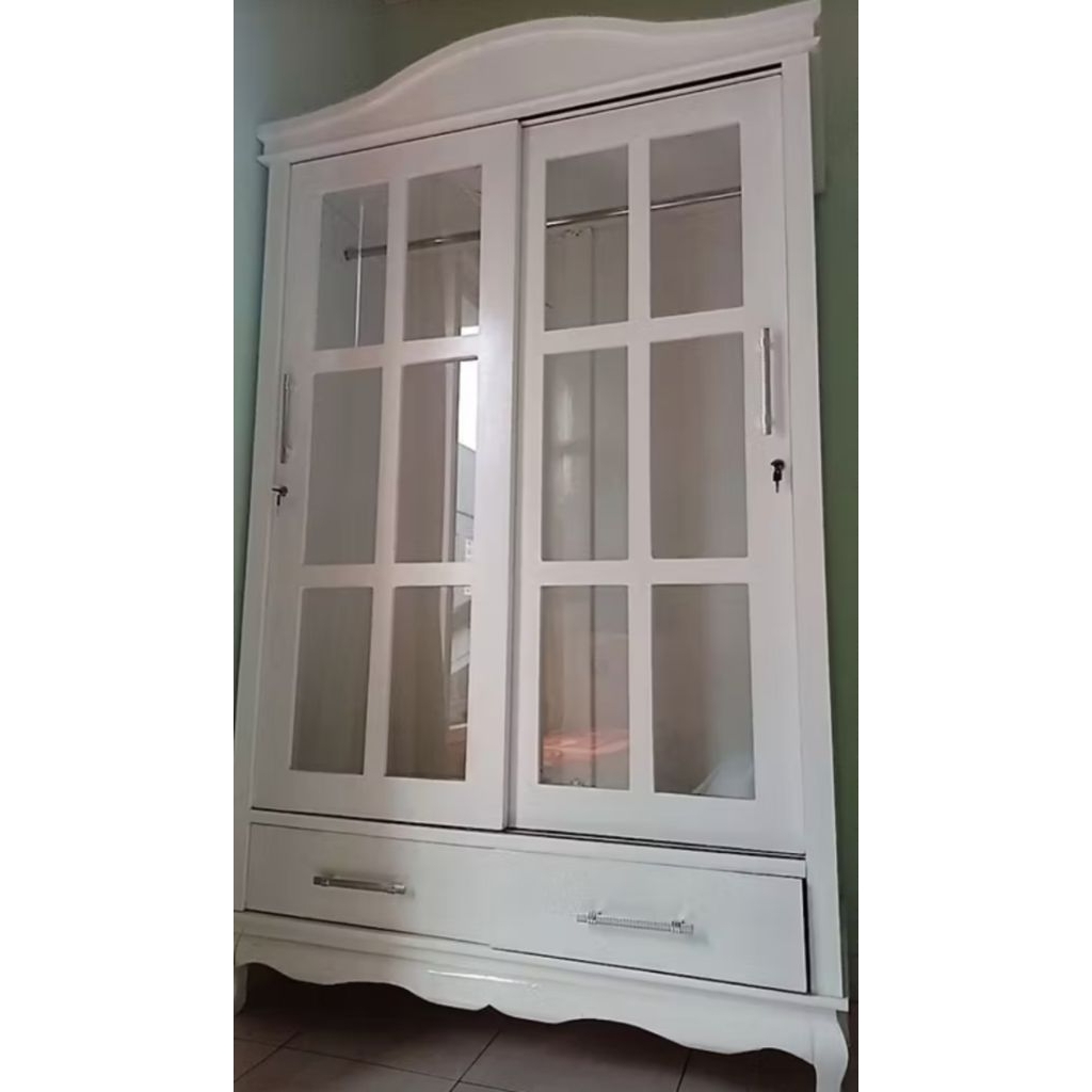 Lemari baju gantung gamis 3 pintu kayu multipleks KLASIKA