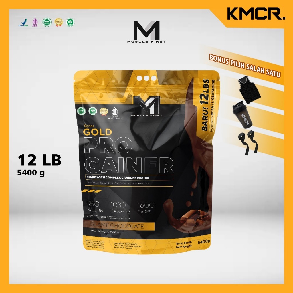 MUSCLE FIRST M1 GOLD PRO GAINER 12LB 5.4kg MASS PROTEIN BULKING - KMCR LOMBOK