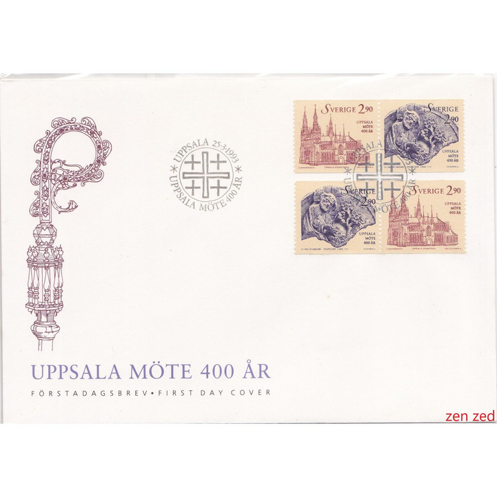 A462 Prangko Swedia FDC 1993 Convocation at Uppsala 1 Pcs Original