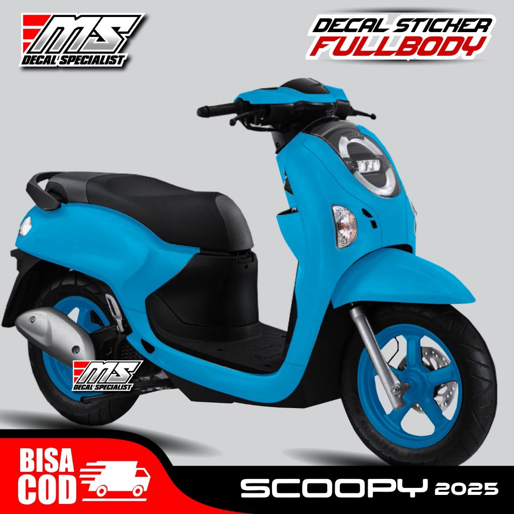 Decal modifikasi polos Honda Scoopy new 2025 full body stiker decal polosan terbaru