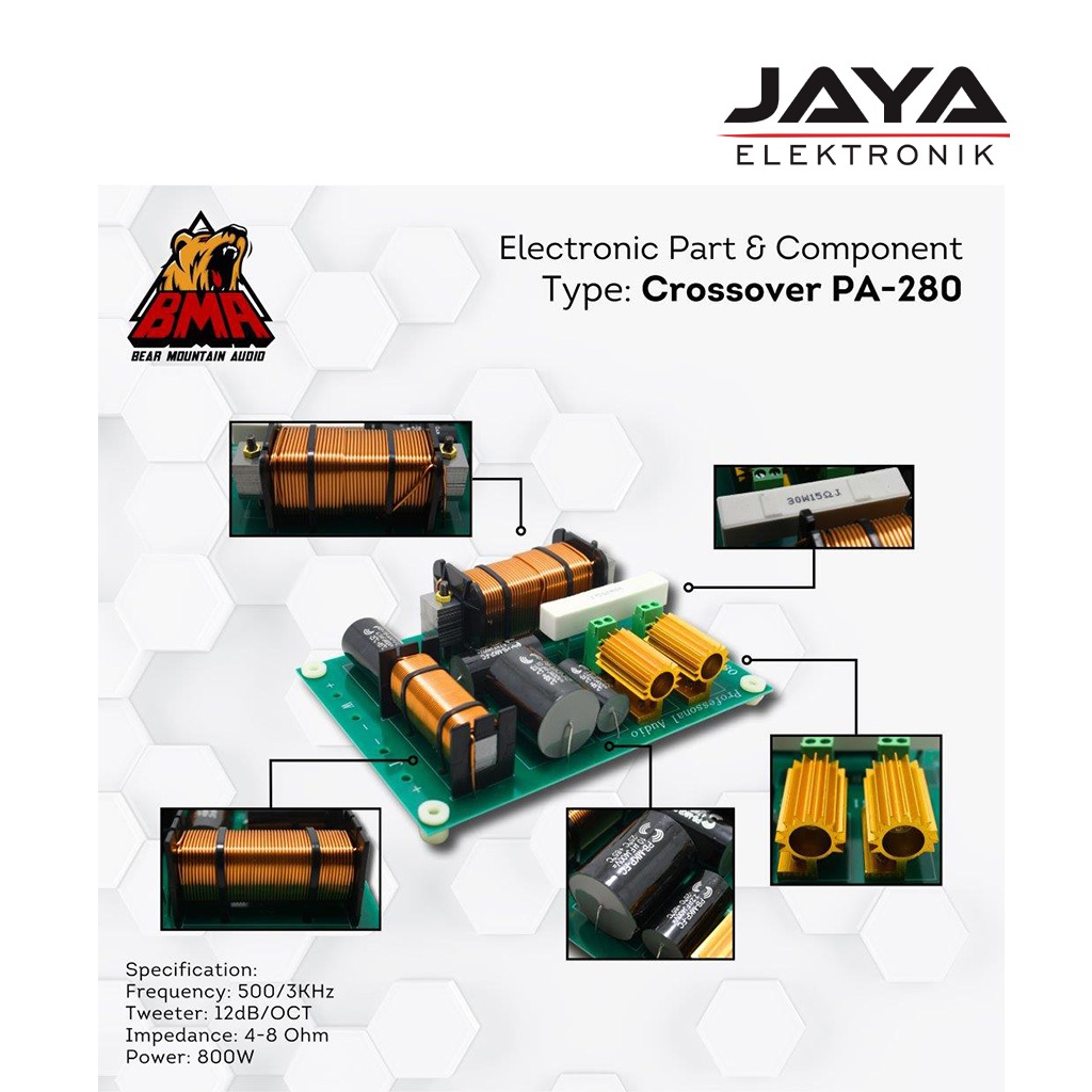 Crossover Pasif 2 Way BMA PA-280 Kit Crossover Pasif BMA PA 280