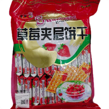 BAIRONG BISKUIT LAPIS STRAWBERRY (STRAWBERRY LAYER BISCUIT) 528 GRAM