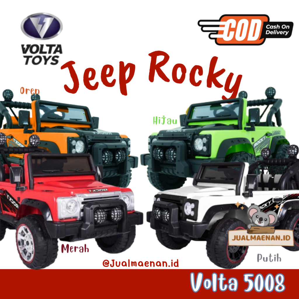 Mainan Mobil Aki SHP Volta Jeep Rocky 5008 MURAH