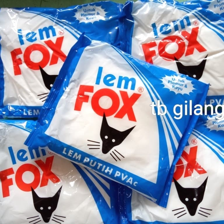 lem putih pvac kertas kayu plamur DIY bungkus biru fox kucing campuran cat tembok semen 300gr 600gr