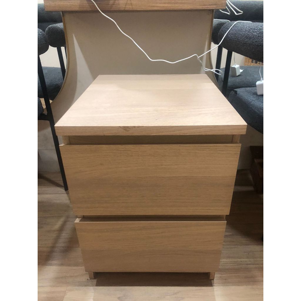 Laci kayu 2 tingkat second / preloved bekas salon [lemari / meja kayu 2 laci]