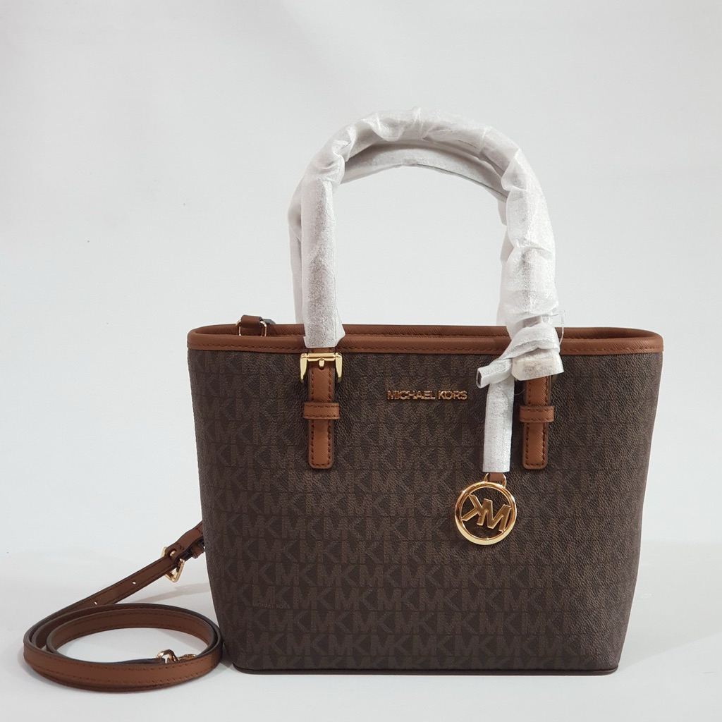 MK Jet Set Travel XS tote Sig Brown
