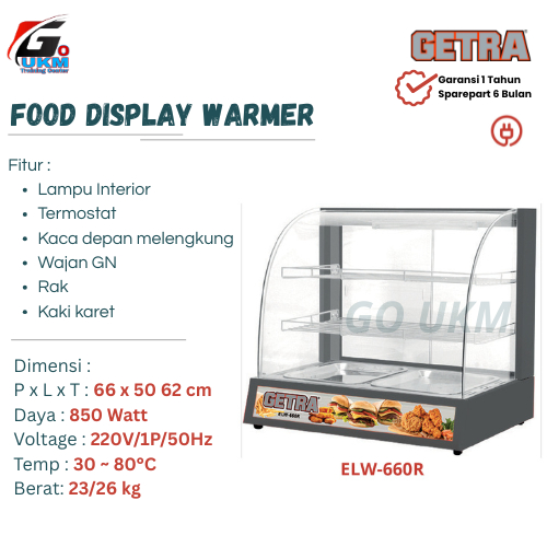 GETRA ELW-660R Food Display Warmer / Showcase Warmer Penghangat Makanan / Showcase Warmer ELW 600