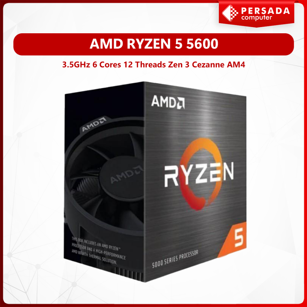 AMD Ryzen 5 5600 3.5GHz 6 Cores 12 Threads Zen 3 Cezanne AM4