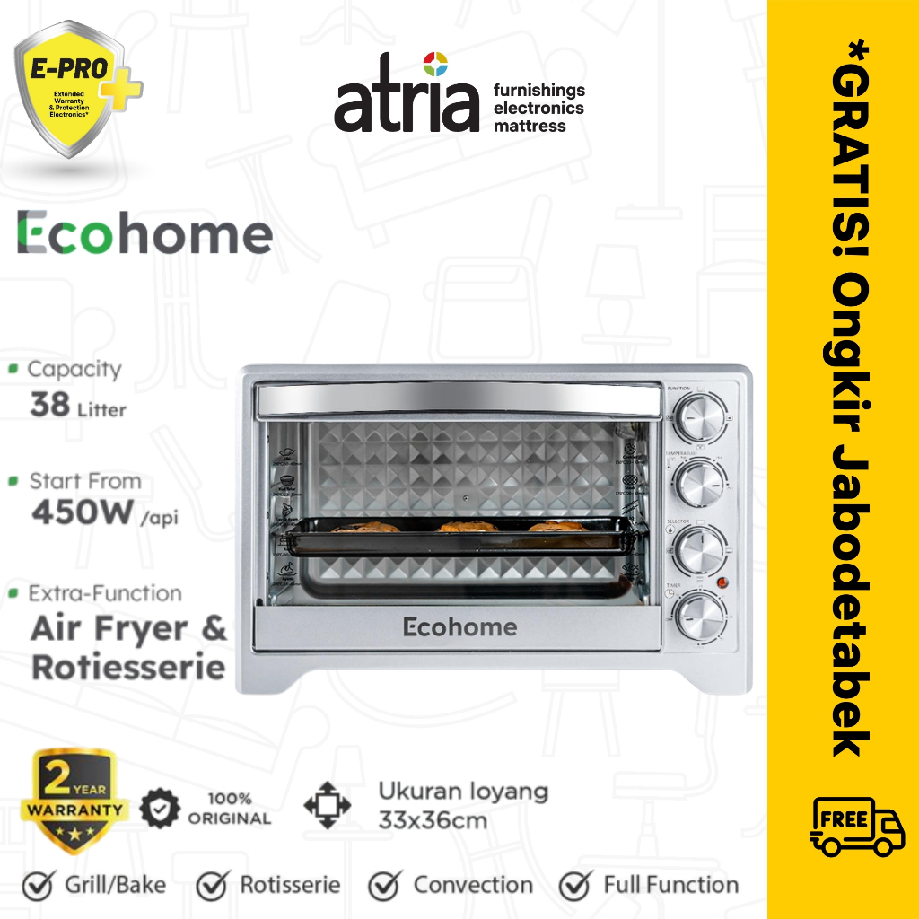 Atria Oven Toaster ECOHOME EOP-888.SL OVEN 38L