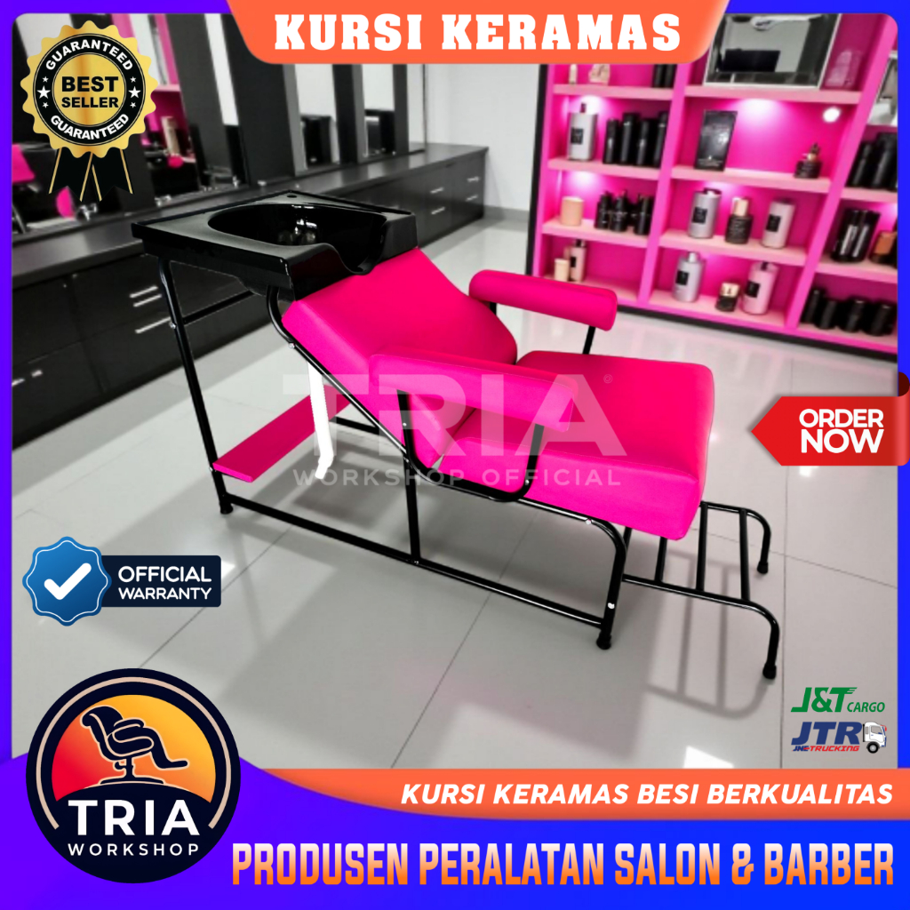 Kursi Keramas Salon Besi / Bak Cuci Rambut Elegan Kokoh / Kursi Cuci Rambut Salon Profesional Creamb