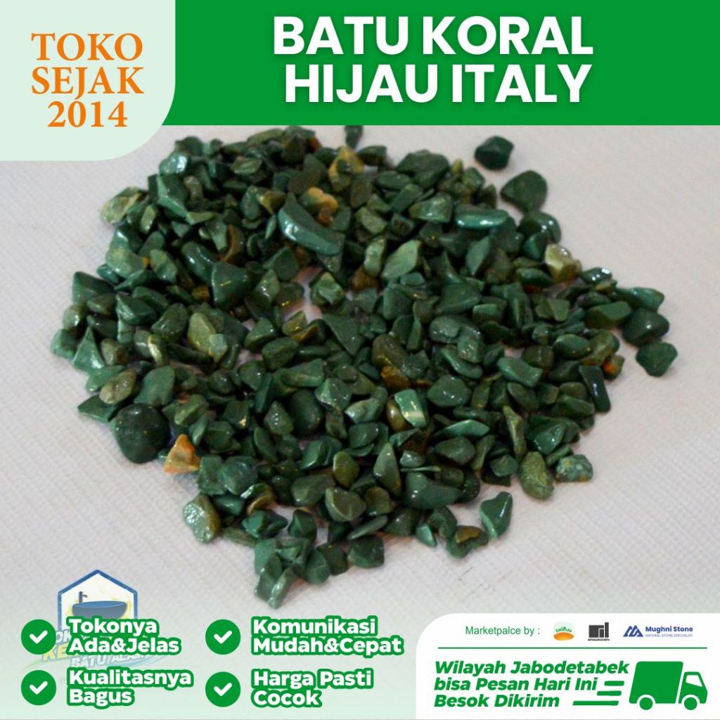 BATU KORAL HIJAU ITALY UNTUK TAMAN