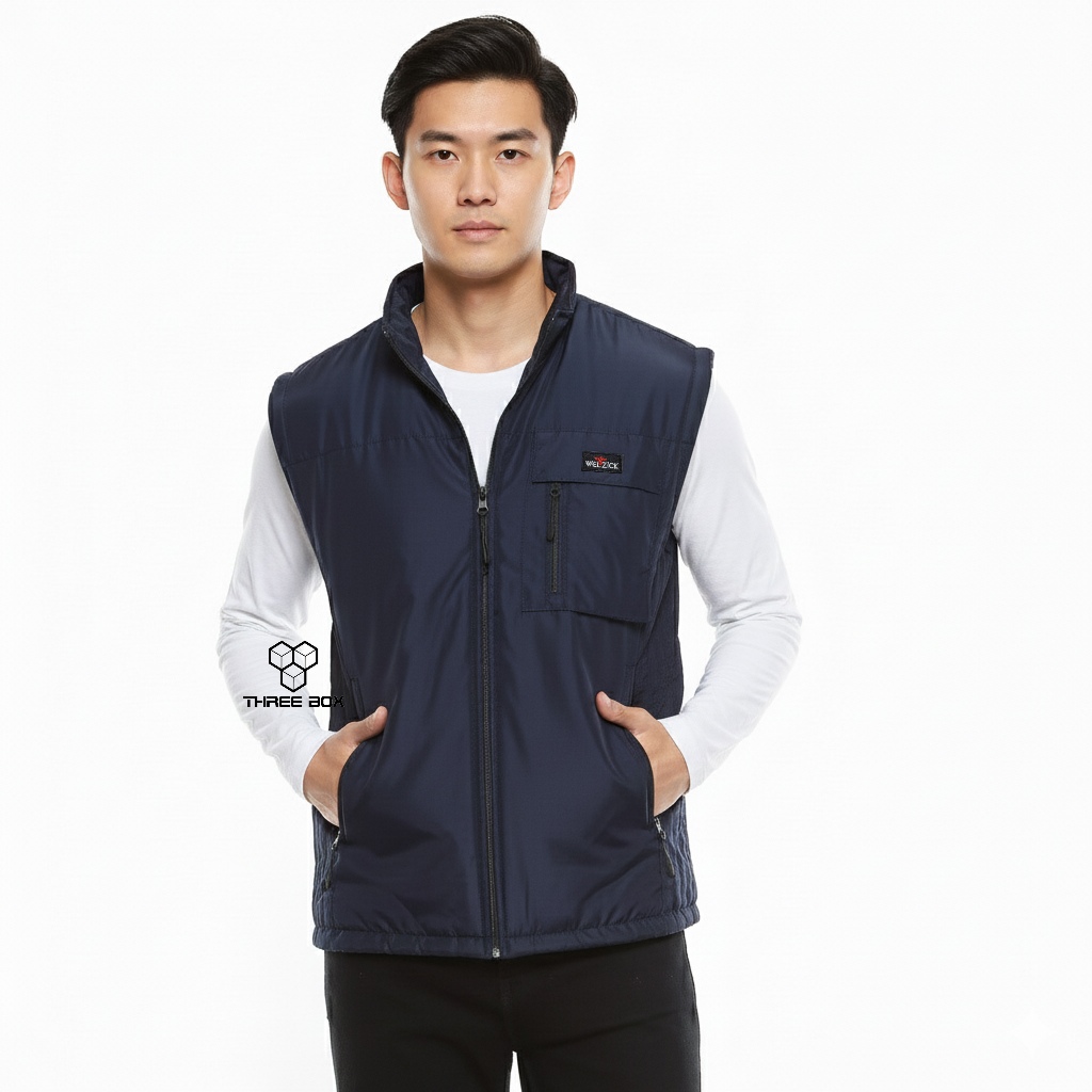 Rompi Vest Pria Wanita Parasut Navy Size M L XL Big Size Jumbo 2XL 3XL 4XL 5XL