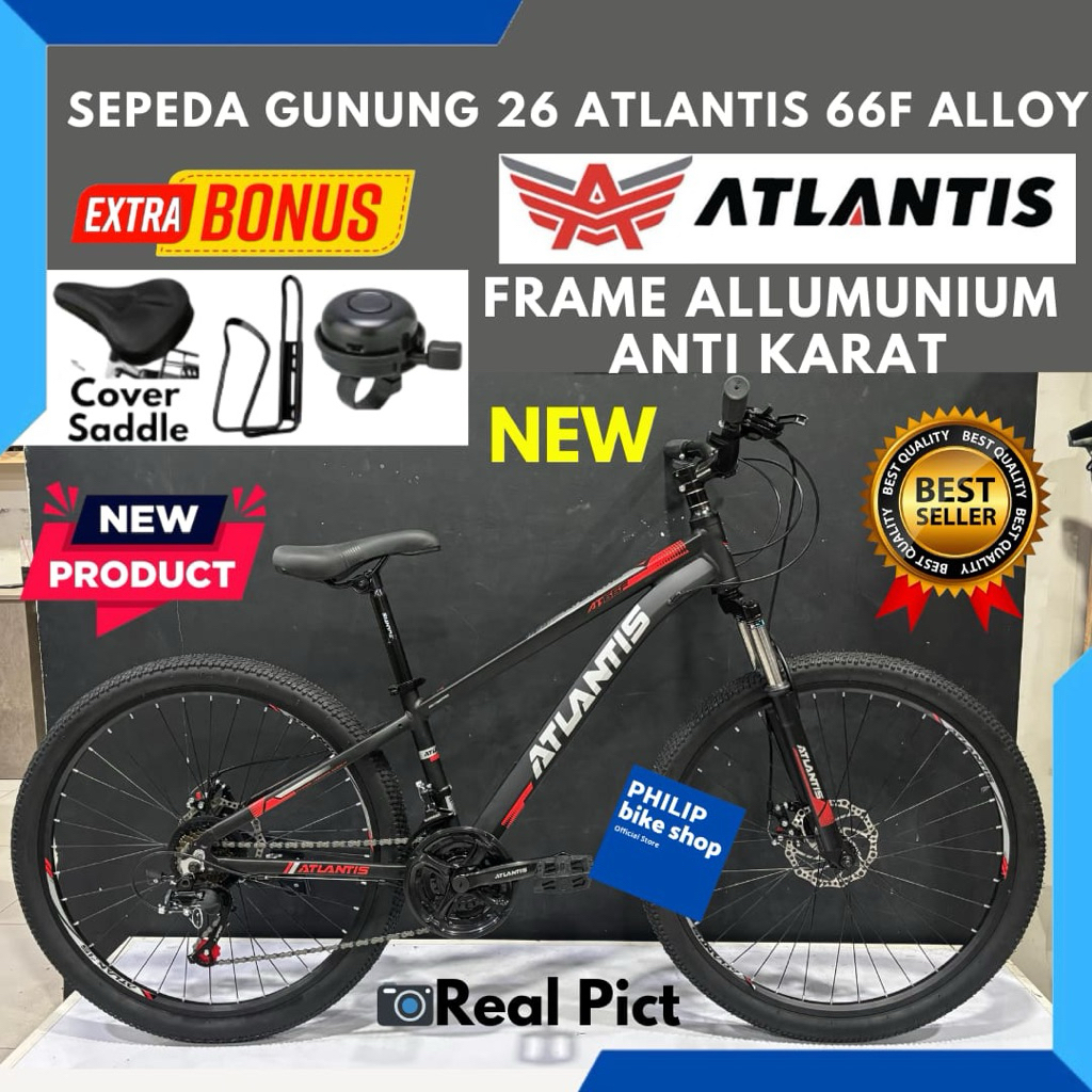 Sepeda Gunung 26 MTB Atlantis Sporty 66F Frame Allumunium Terbaru