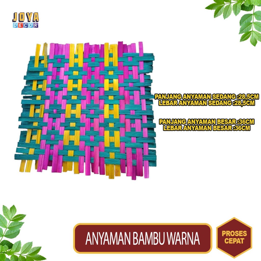 LEMBARAN ANYAMAN BAMBU WARNA / ANYAMAN BAMBU WARNA / PRODUSEN LANGSUNG