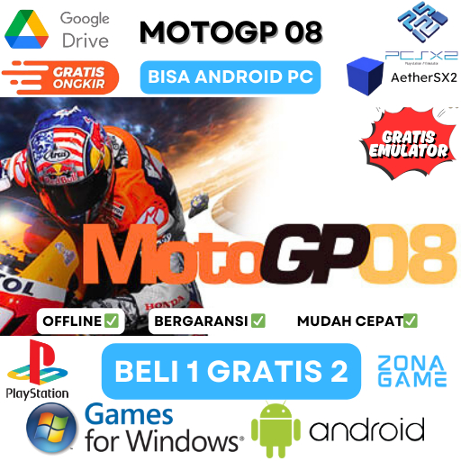 GAME PC MotoGP 08 PS2 | Bisa Main di PC / Android | BELI 1 GRATIS 2 + Emulator