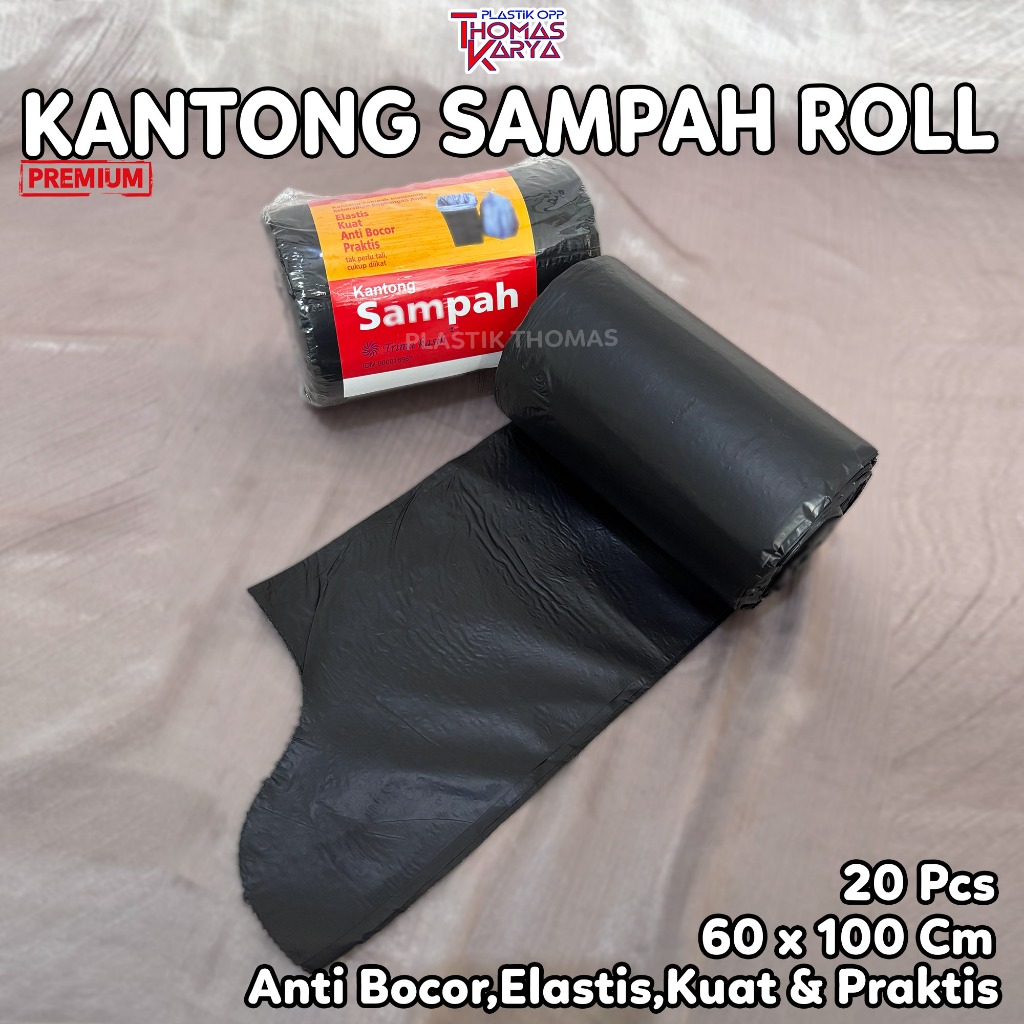 Plastik HD Sampah Roll 60x100 HITAM Trash Bag Plastik isi 20 lembar