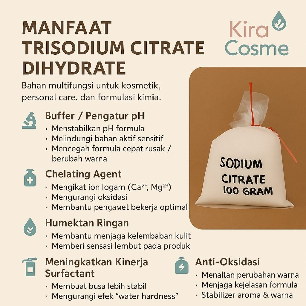 Sodium sitrat - Trisodium citrate Dihydrate Natrium sitrat 100 gram - BUFFER PH Dalam Formulasi