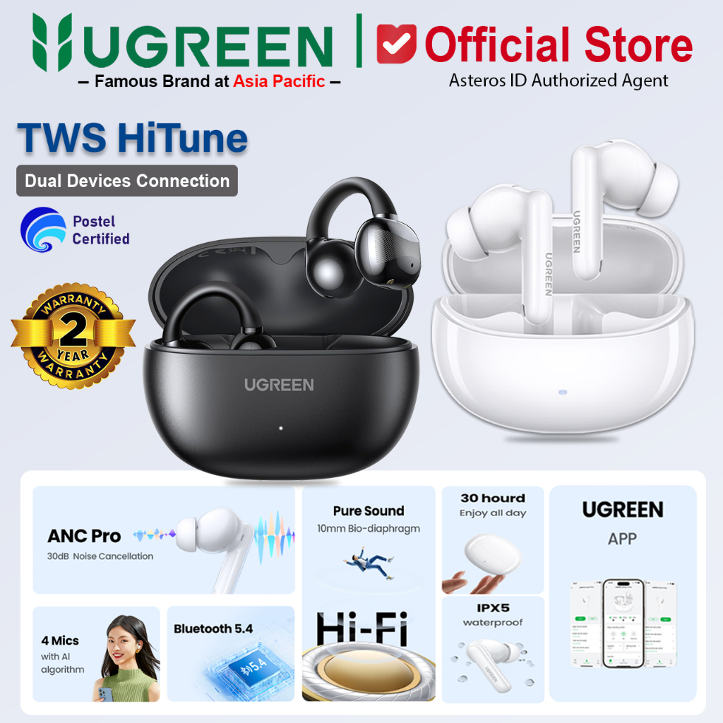 UGREEN HiTune Earphone TWS Bluetooth 5.4 Wireless Earbuds For iPhone Android