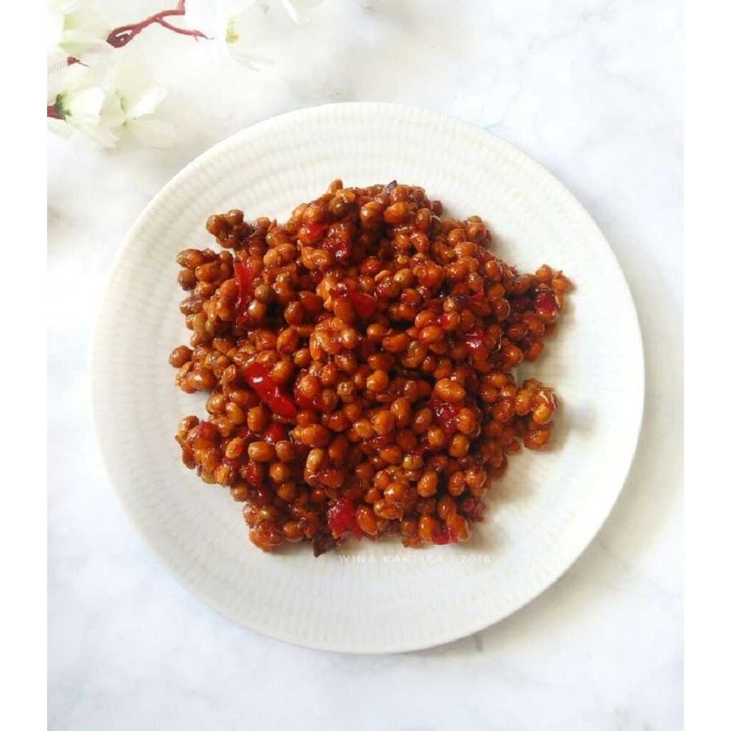 kacang kedelai pedas manis ,lauk camilan kacang kedelai