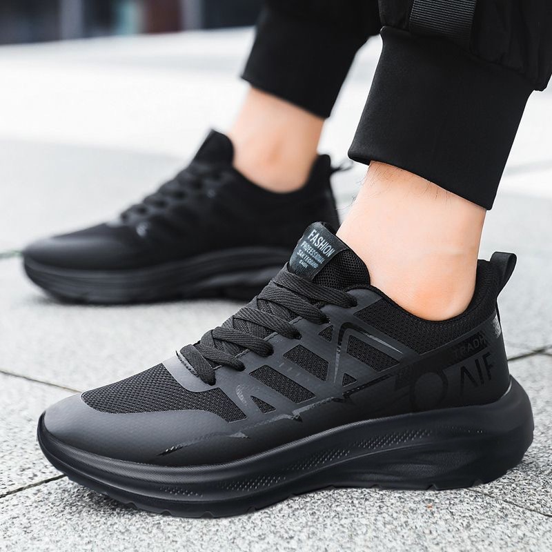 VIYOLD VYL 36 - Sepatu Sneakers Running Pria Full Black Sporty Casual Original Import