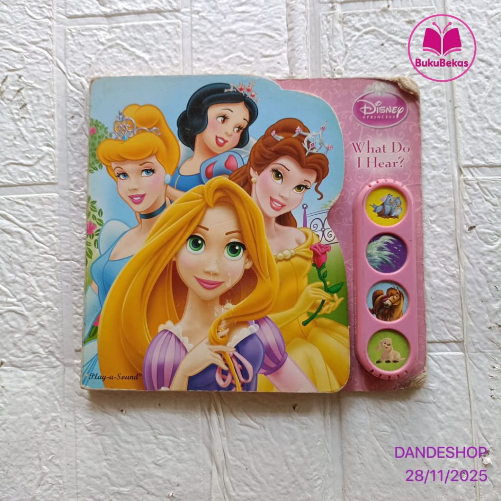 Disney Princesses What So I Hear? Play a Sound - Buku Anak Bekas Preloved BAHASA INGGRIS BOARDBOOK