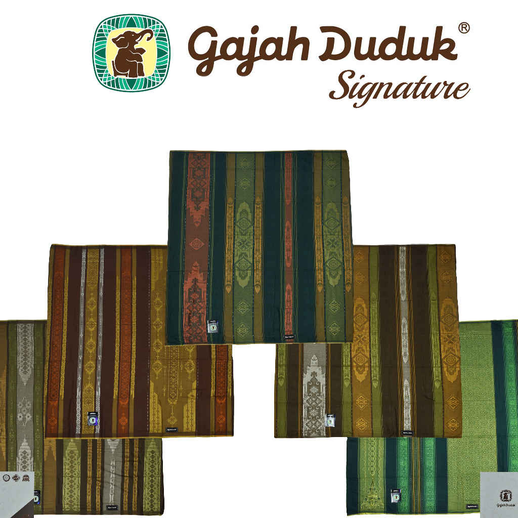 Sarung Gajah Duduk Signature Aneka Warna dan Motif Ornamen