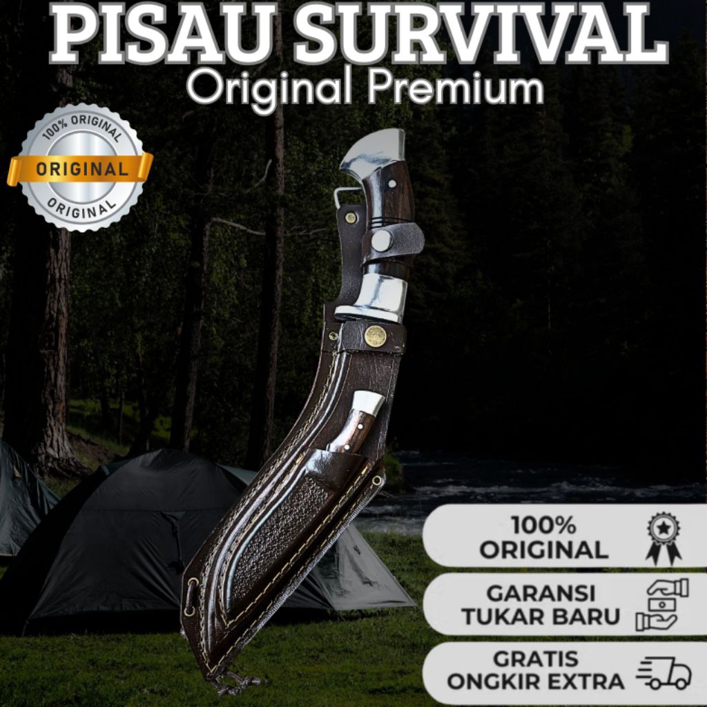 Pisau survival Multifungsi -Baja Sup9-Kokoh kuat kokoh dan nyaman digenggam