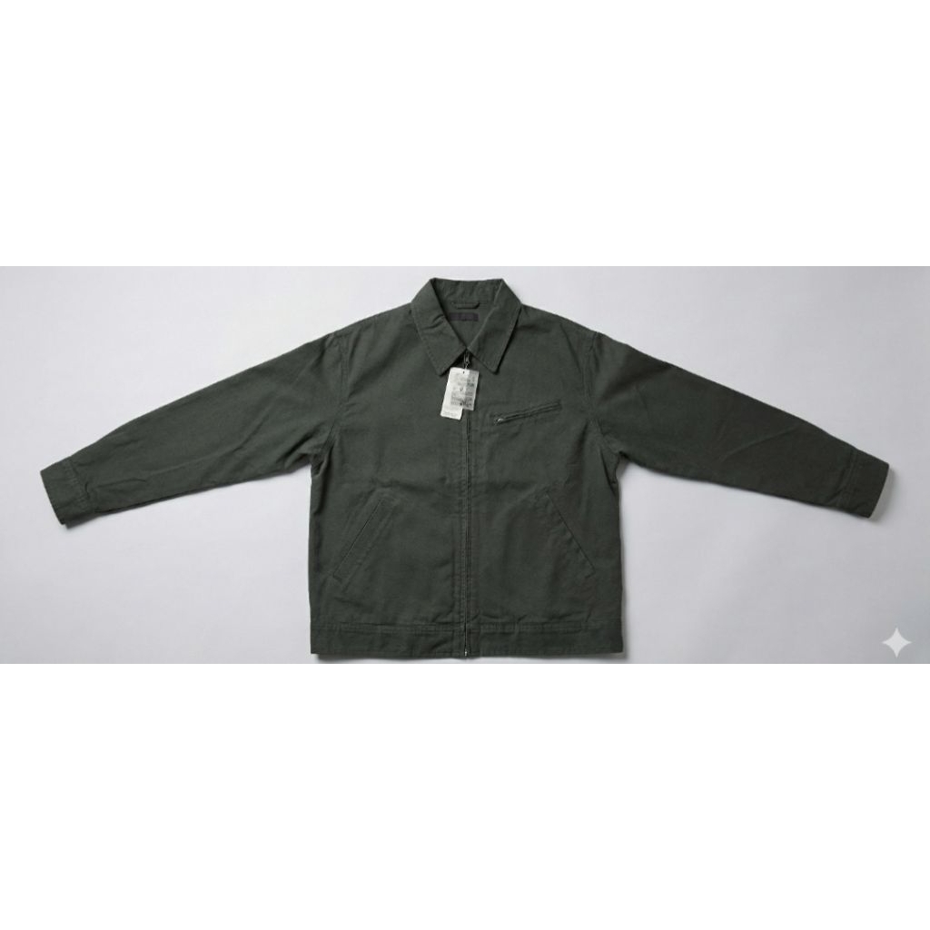 UNIQLO Jaket Blouson Dark Gray Size XL Original - Jacket Pria Casual