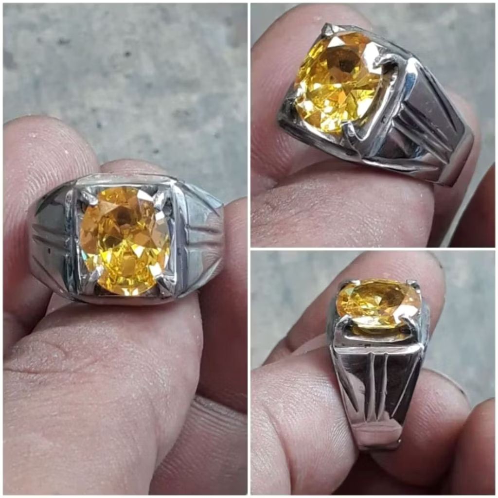 cinci permata yellow topaz top zc ring monel