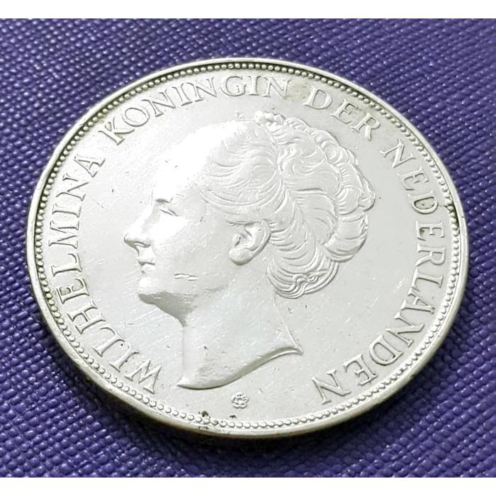 Koin Kuno Perak Netherlands Belanda 2 1/2 Gulden Tahun 1943