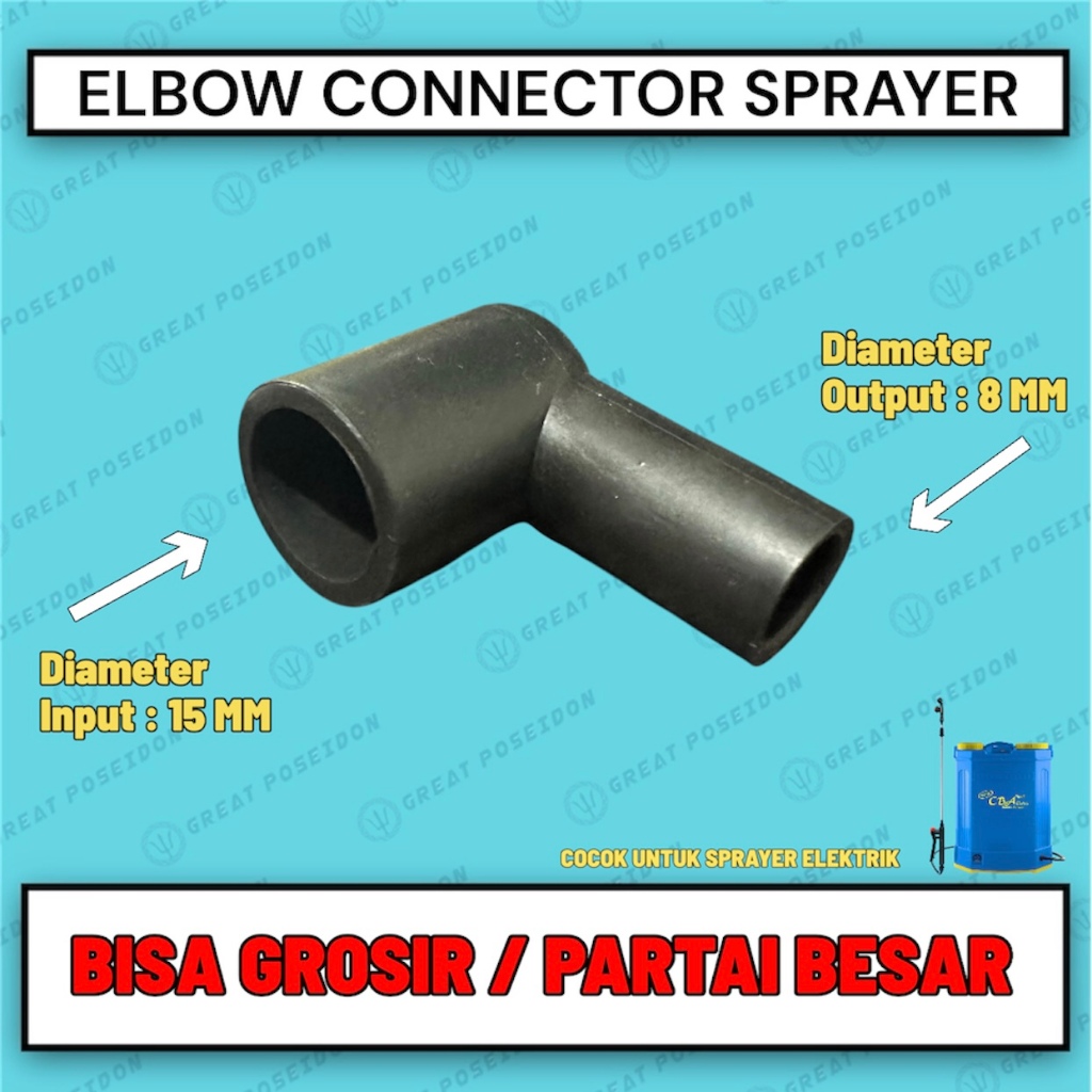 Elbow tangki sprayer elektrik sambungan karet ke dinamo pompa alat semprot hama CBA HIU SWAN