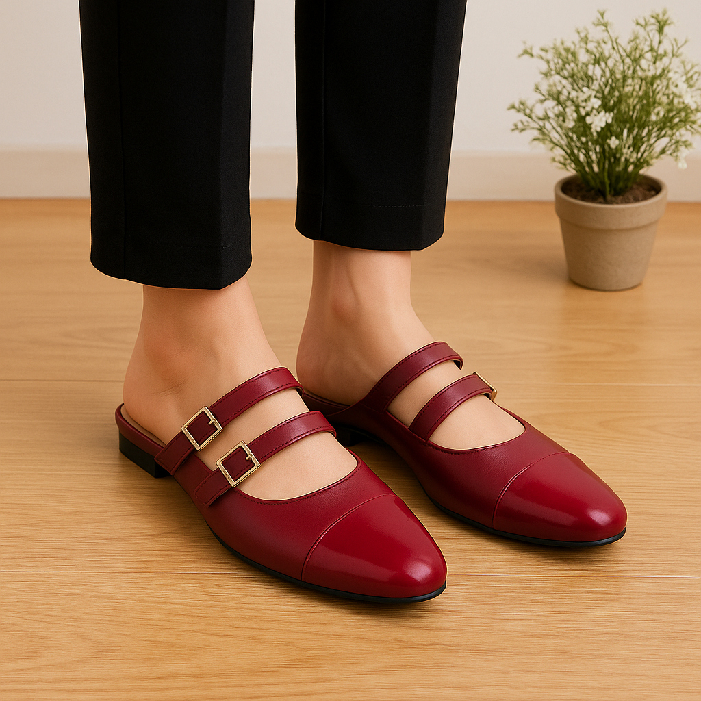 BIG SIZE 40 - 45 | Sepatu Wanita Model Mules Bustong - Sandal Cewek Slip On Pesta Casual