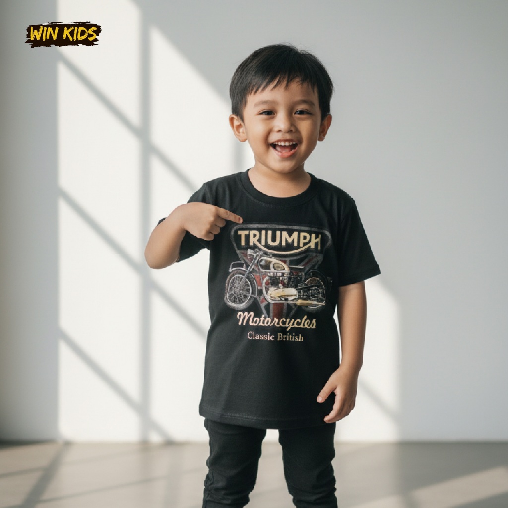 WINKIDS Kaos T Shirt Baju Distro Anak Unisex Gambar Motor Triumph