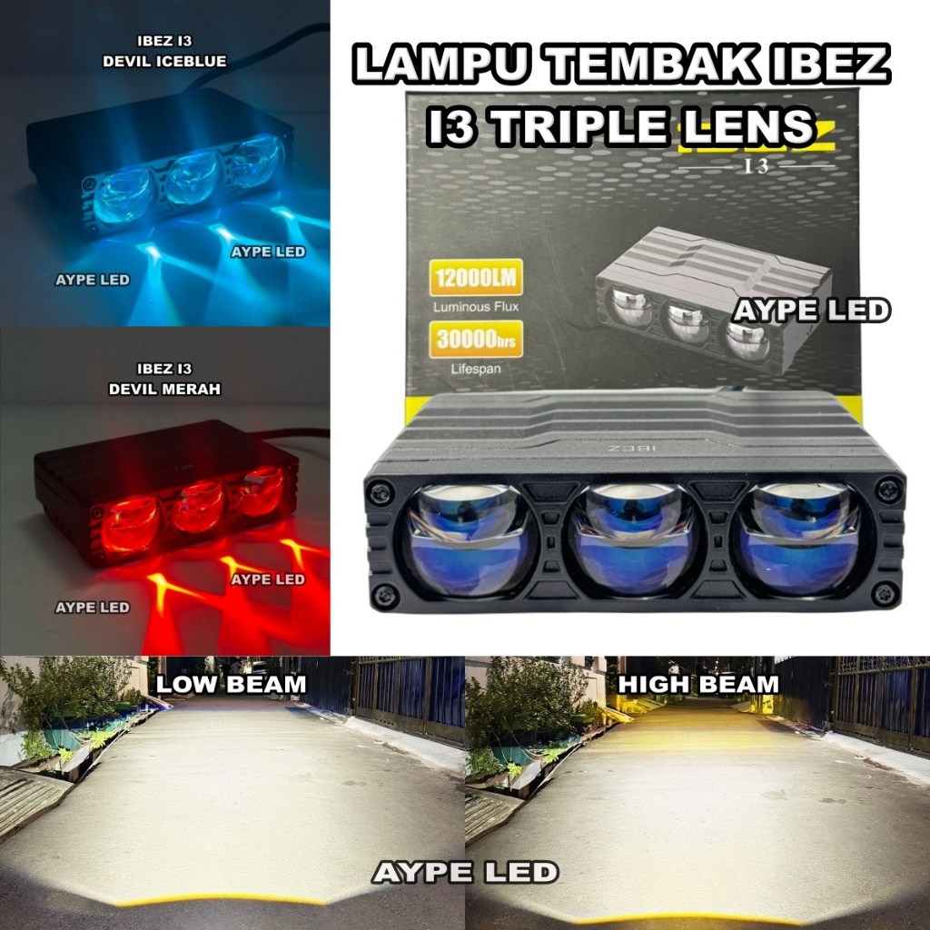 Lampu Tembak Biled IBEZ i2 Dan i3 Slim Bluelens Kipas Pendingin Cahaya Biled 2 Mata Dan 3 Mata