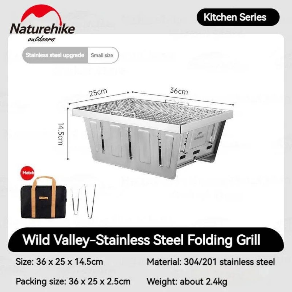 STAINLESS STEEL BARBEQUE GRILL NATUREHIKE NH20CJ006 / ALAT PANGGANGAN