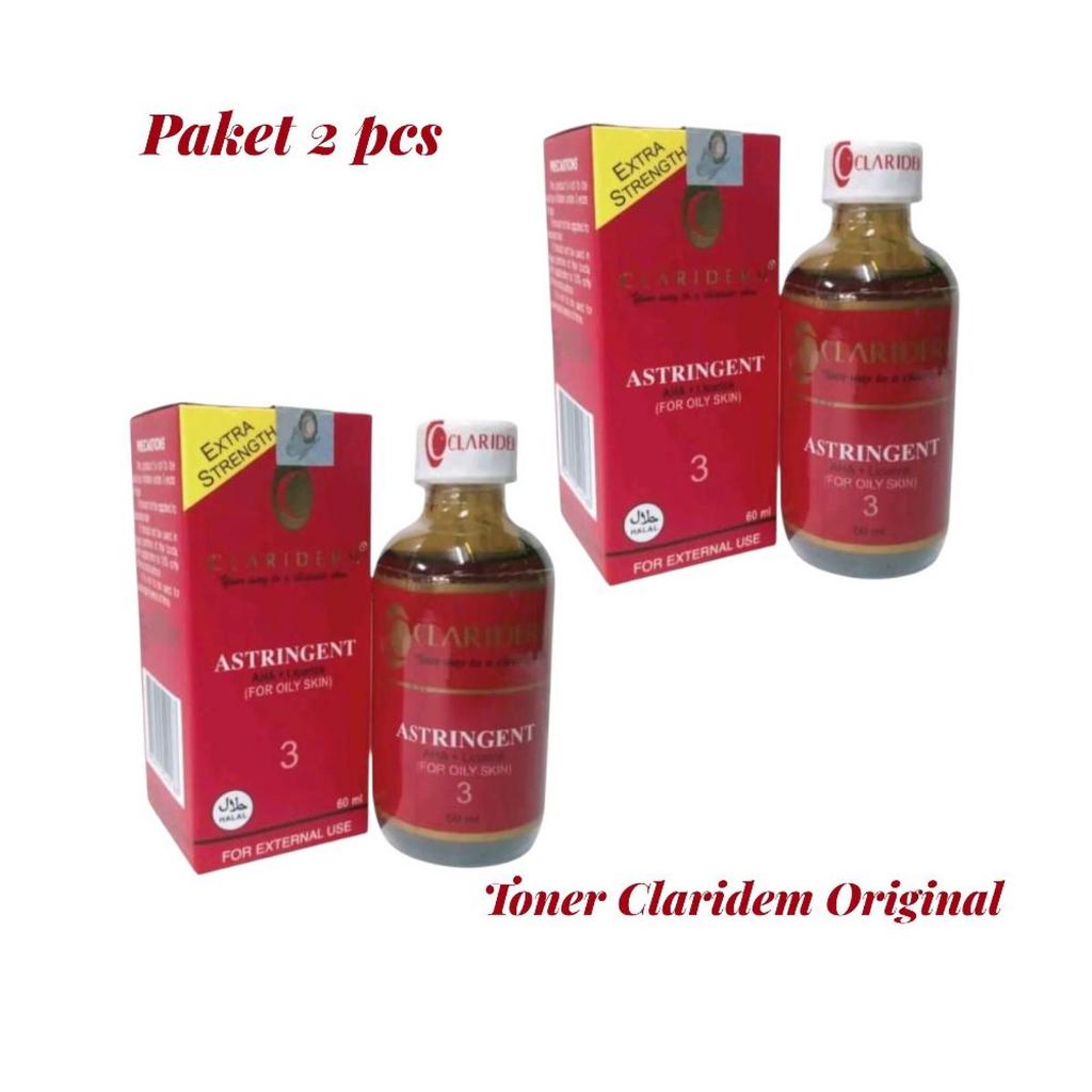 paket 2 pcs Khusus Kuning Lemon Toner Claridem Astrigent no 3 Original- Toner Pembersih Wajah For Oi