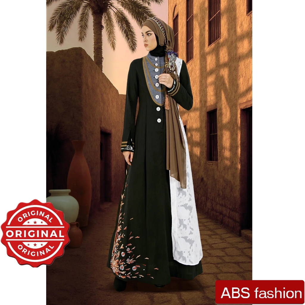 Tuneeca Gamis Abeni Bouhafa, Gamis Hitam kain katun premium Tuneeca T-1125001