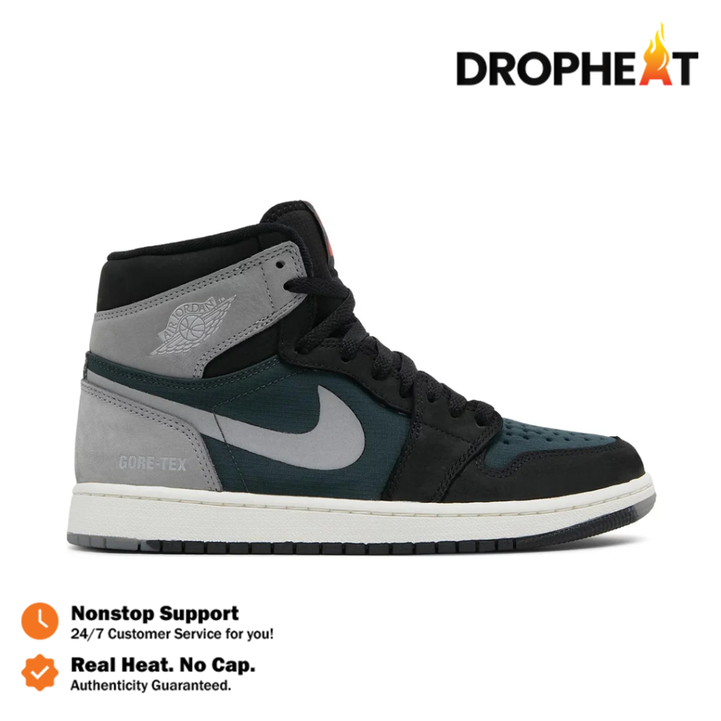 Sepatu Nike Air Jordan 1 High Element Gore-Tex Black Grey Sneakers Authentic