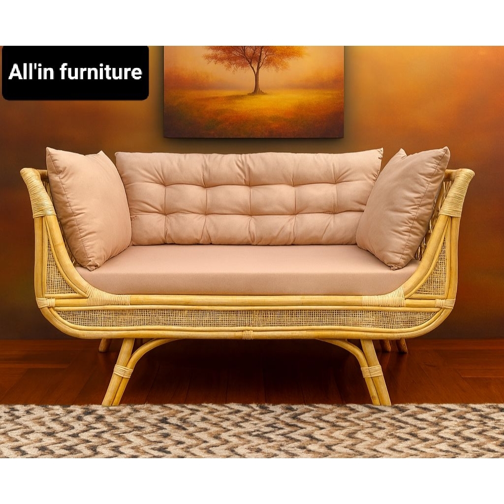 Kursi sofa rotan 2seater minimalis
