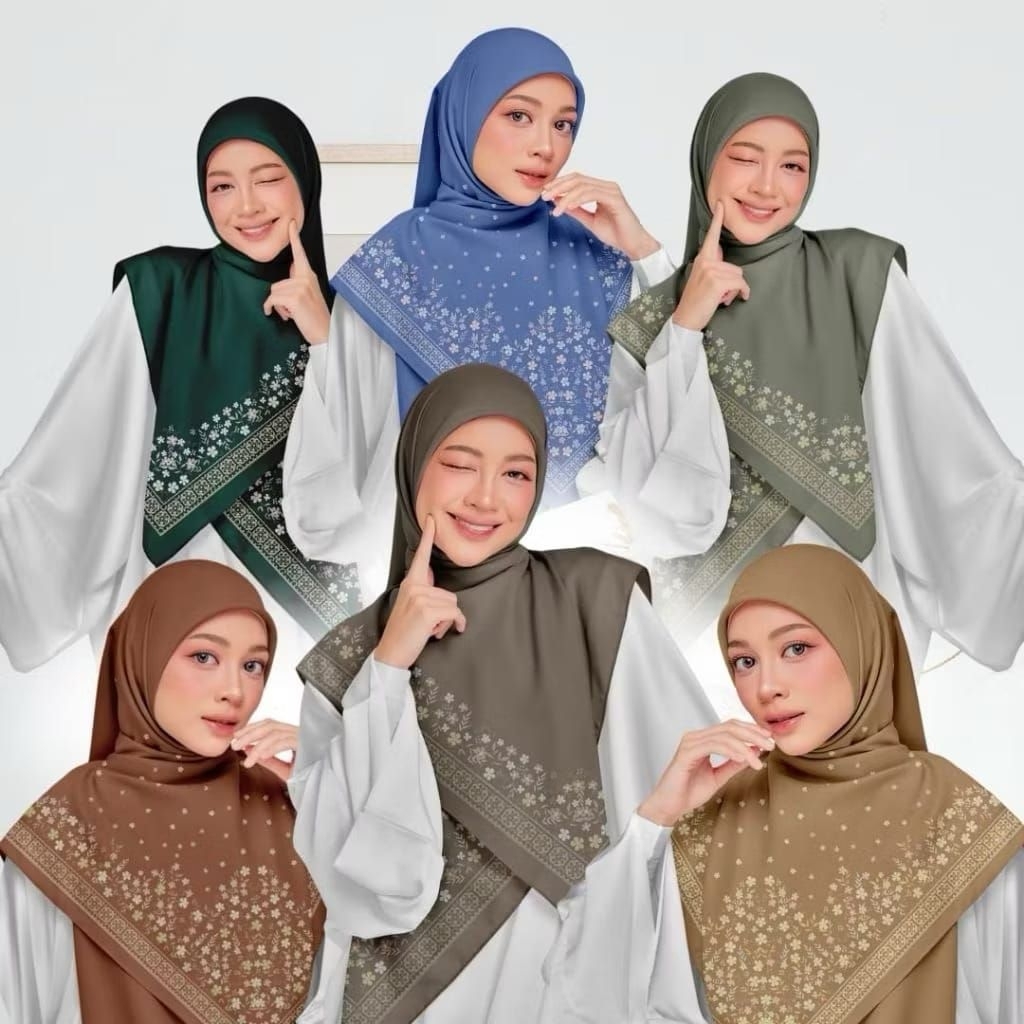 Hijab Voal Segi Empat Motif Jumbo / Voal motif Syar'i / UK 130 X 130