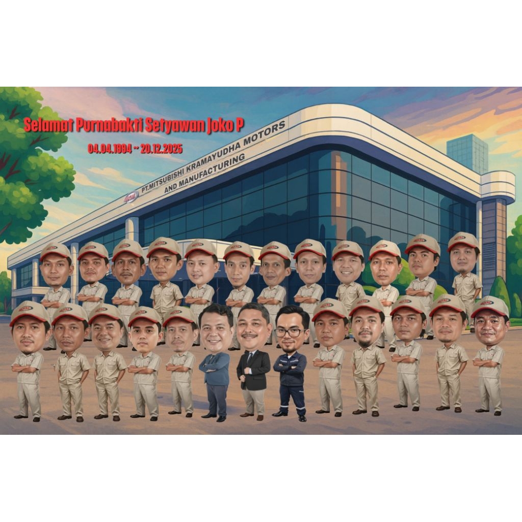 JASA DESAIN KARIKATUR 3D UNTUK FAREWELL KANTORAN