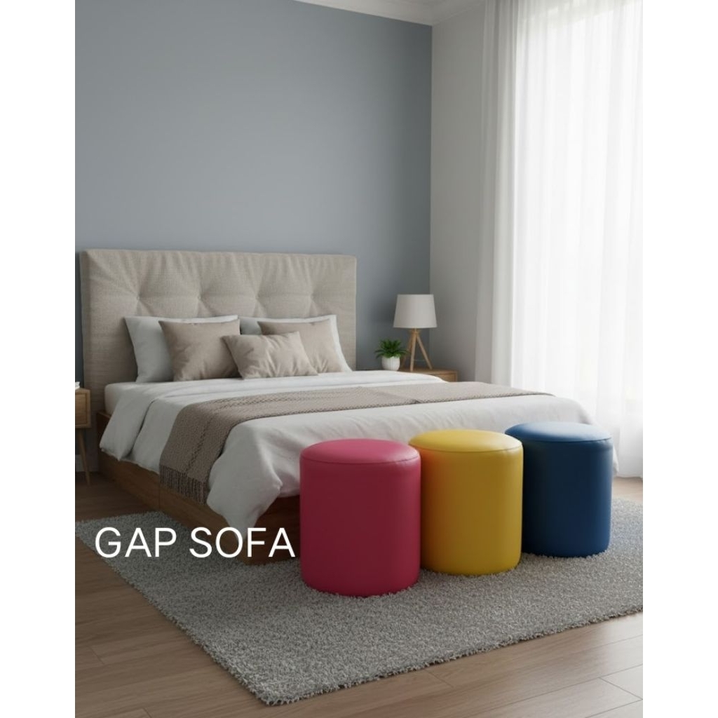 OSKAR STOOL / Kursi Meja Rias Kain Oskar Kulit Sintetis / Anti Air