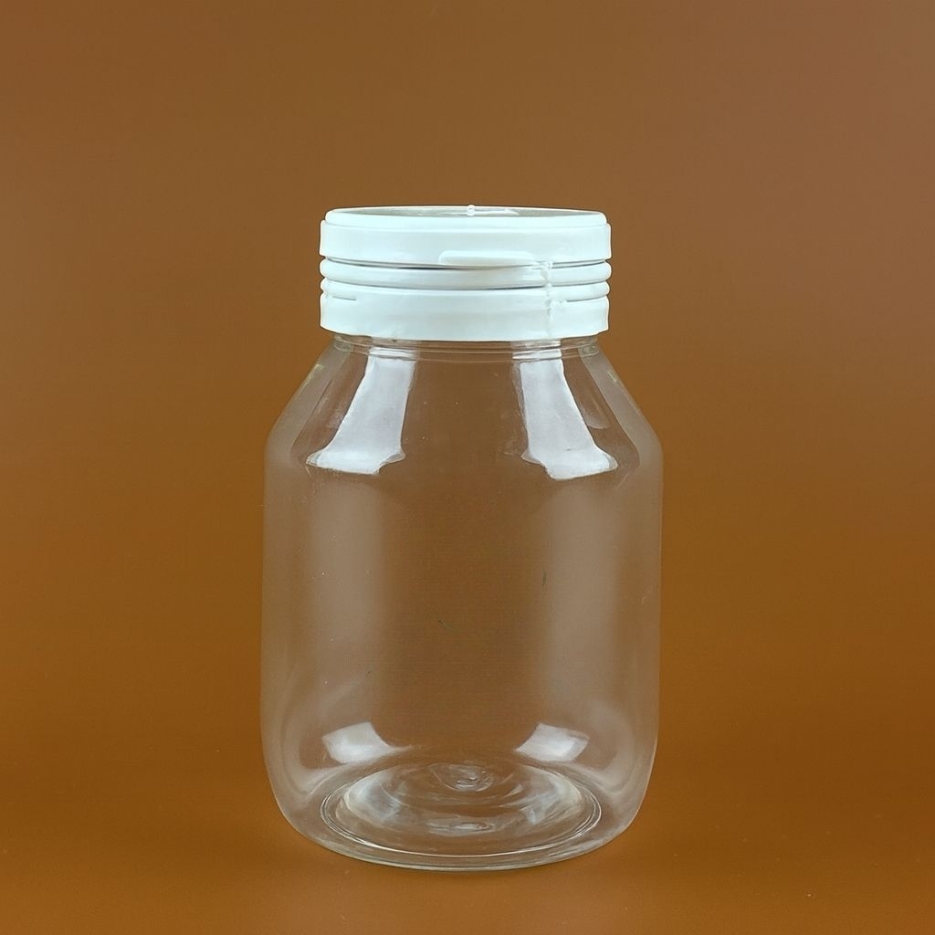 Botol Kapsul Obat  Bulat Bening tutup Segel 60 ml PET