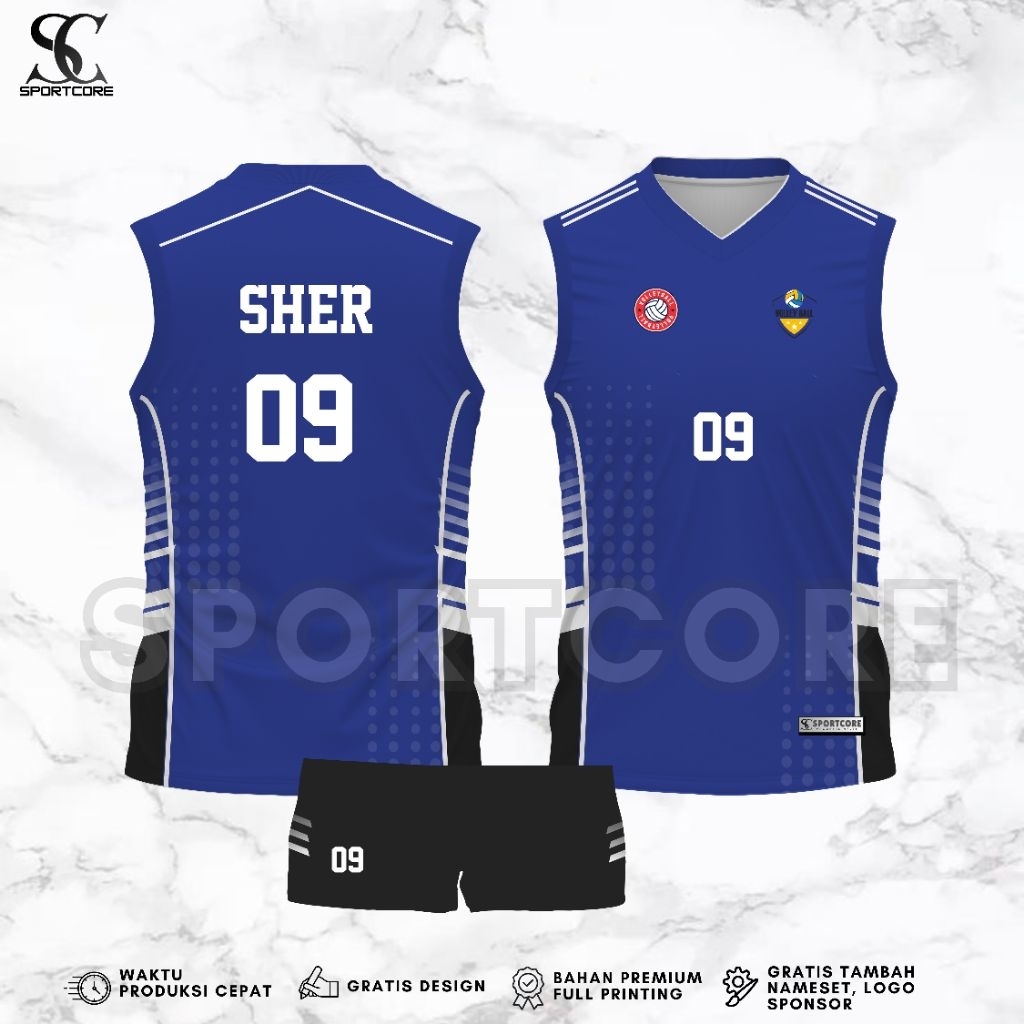 Jersey Voli Cewek Fullprinting Custom Nameset
