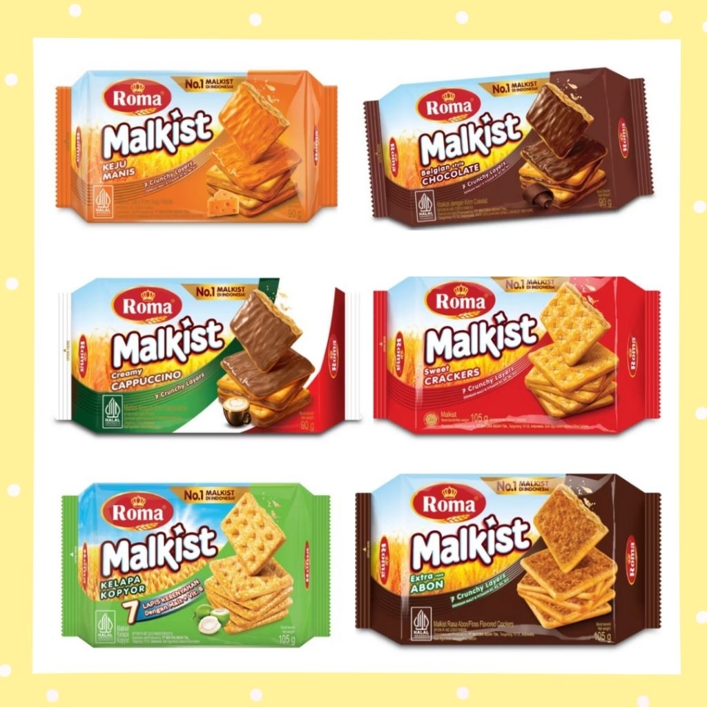 Roma Crackers Malkist Rasa Abon Gurih 105gr
