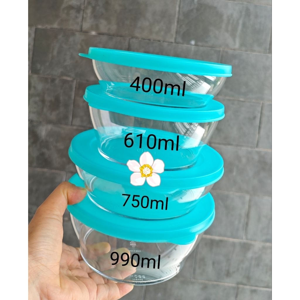 clear bowl tupperware mangkuk kristal tupperware
